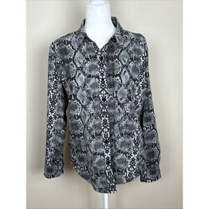 Apt 9 Snake Skin Print Button Up Shirt Women's Size Large